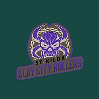 The Slay City Rollers team badge